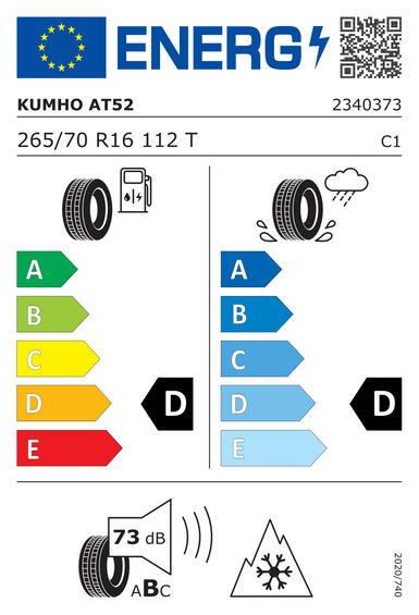 Pneumatiky Kumho ROAD VENTURE AT52 265/70 R16 112T