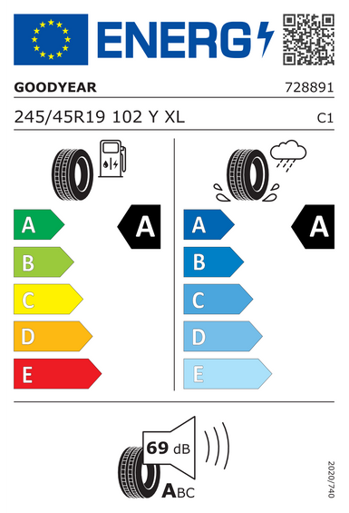 Pneus Goodyear EAGLE ASYMMETRIC 6 245/45 R19 102Y
