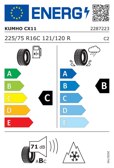 Pneus Kumho PorTran 4S CX11 225/75 R16 121R