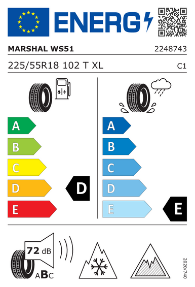 Opony Marshal WinterCraft ice WS51 225/55 R18 102T