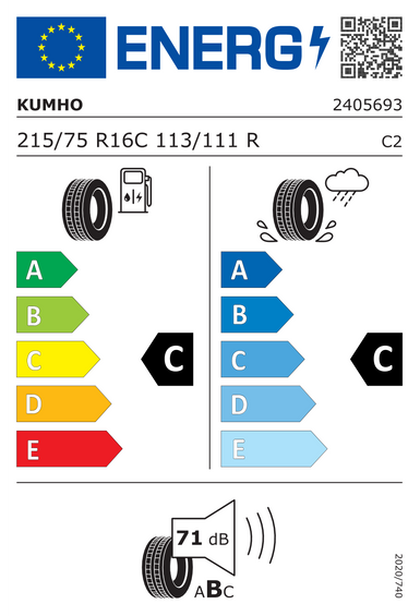 Pneus Kumho PorTran KC53 215/75 R16 113R