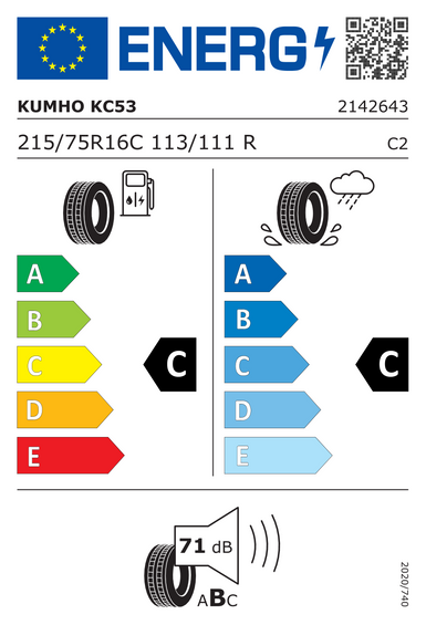 Pneumatiky Kumho PorTran KC53 215/75 R16 113R