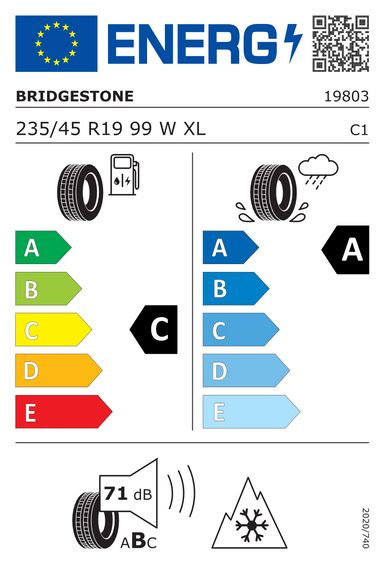 Gumiabroncsok Bridgestone WEATHER CONTROL A005 EVO XL FR 235/45 R19 99W