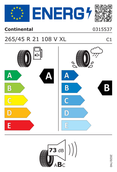 Opony Continental EcoContact 7 XL FR ContiSilent EV 265/45 R21 108V