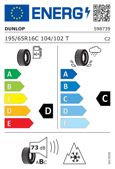 Pneumatiky Dunlop ECONODRIVE WINTER 195/65 R16 104T