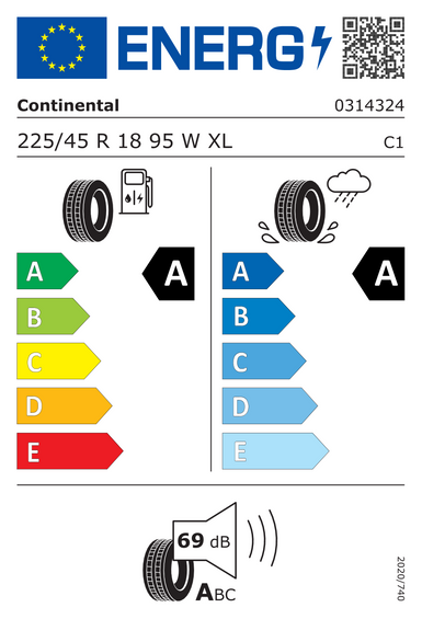 Pneumatici Continental UltraContact NXT XL FR 225/45 R18 95W