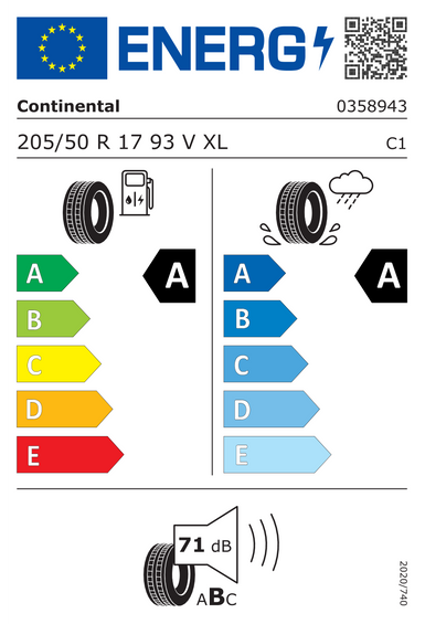Anvelope Continental EcoContact 6 XL 205/50 R17 93V