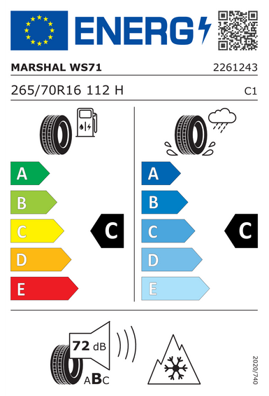 Opony Marshal WS71 265/70 R16 112H